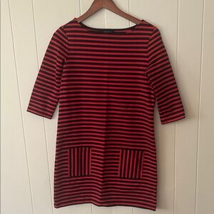 Tommy Hilfiger red and navy striped dress  medium